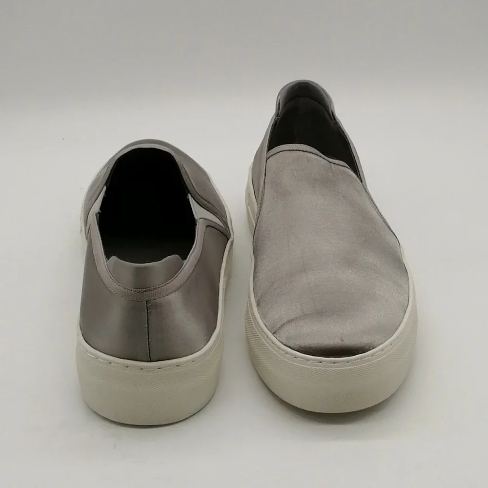 J/Slides Shoes Womens Abbe Gray 10 Platform Sneaker Satin Walking Stretch 10 NEW